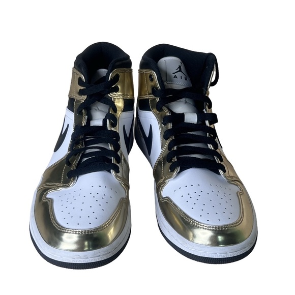 Nike Jordan 1 Men\'s Mid Metallic Gold Shoe Size 10 #B1387A main image 8